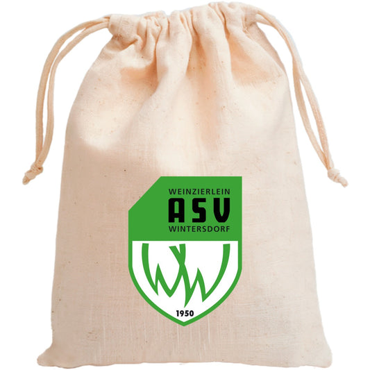 Zuziehbeutel Small XT007N – ASV-Wappen mittig groß Natural Vorderseite