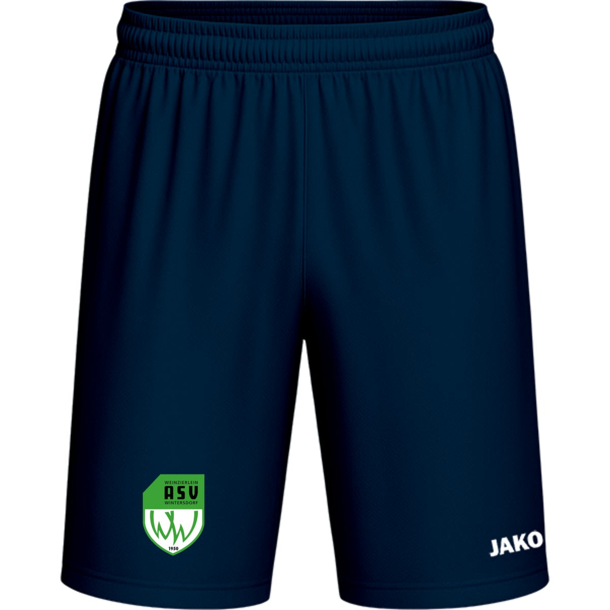 Sporthose Kids Manchester 2.0 Fußball Shorts gestalten 4400K – ASV-Wappen am Bein Marine Vorderseite