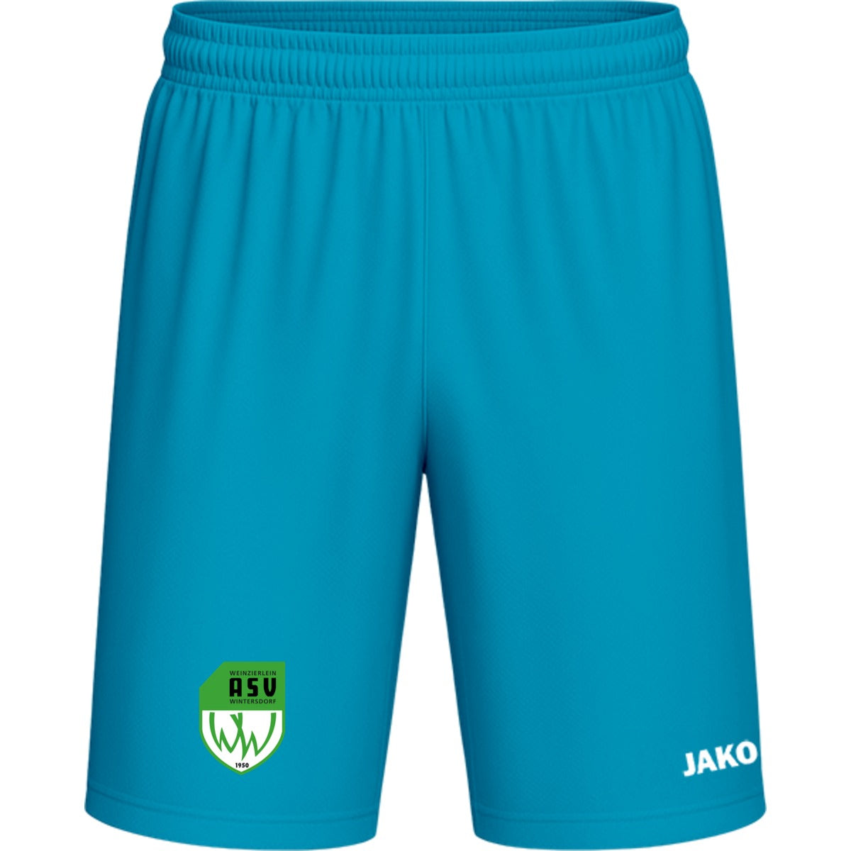 Sporthose Kids Manchester 2.0 Fußball Shorts gestalten 4400K – ASV-Wappen am Bein Skyblue Vorderseite
