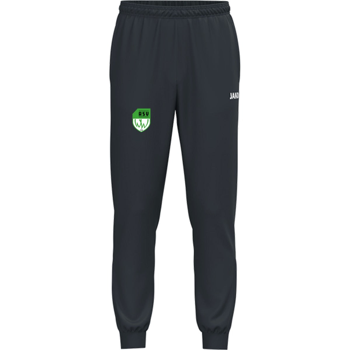 JAKO Kinder Polyesterhose One 9200K – ASV-Wappen am Bein Anthrazit Vorderseite