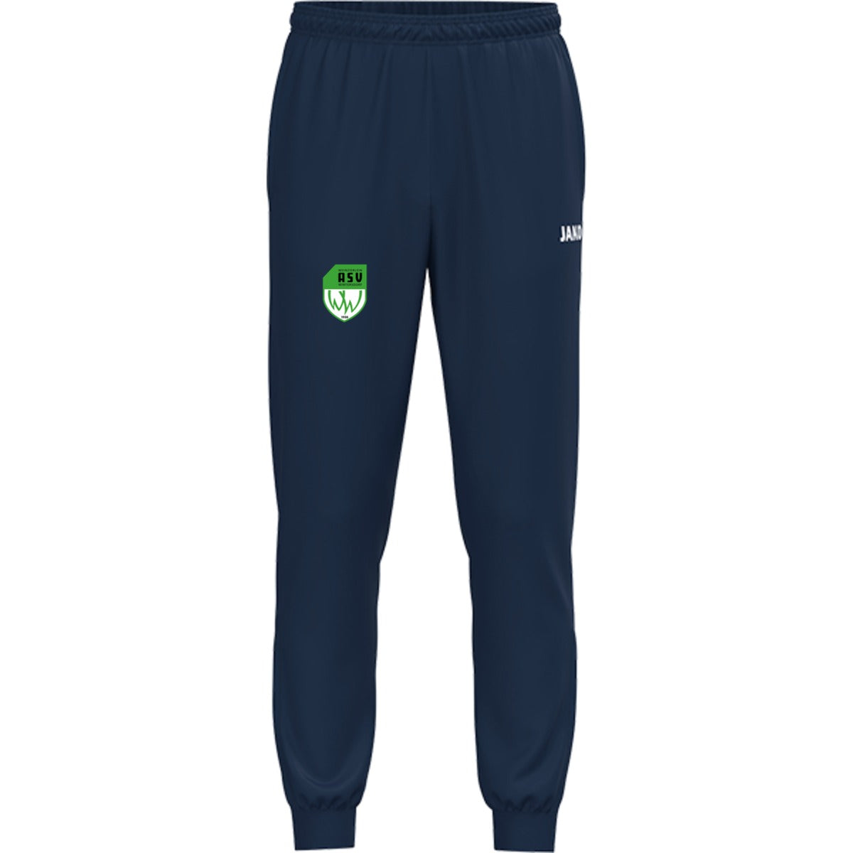 JAKO Kinder Polyesterhose One 9200K – ASV-Wappen am Bein Marine Vorderseite