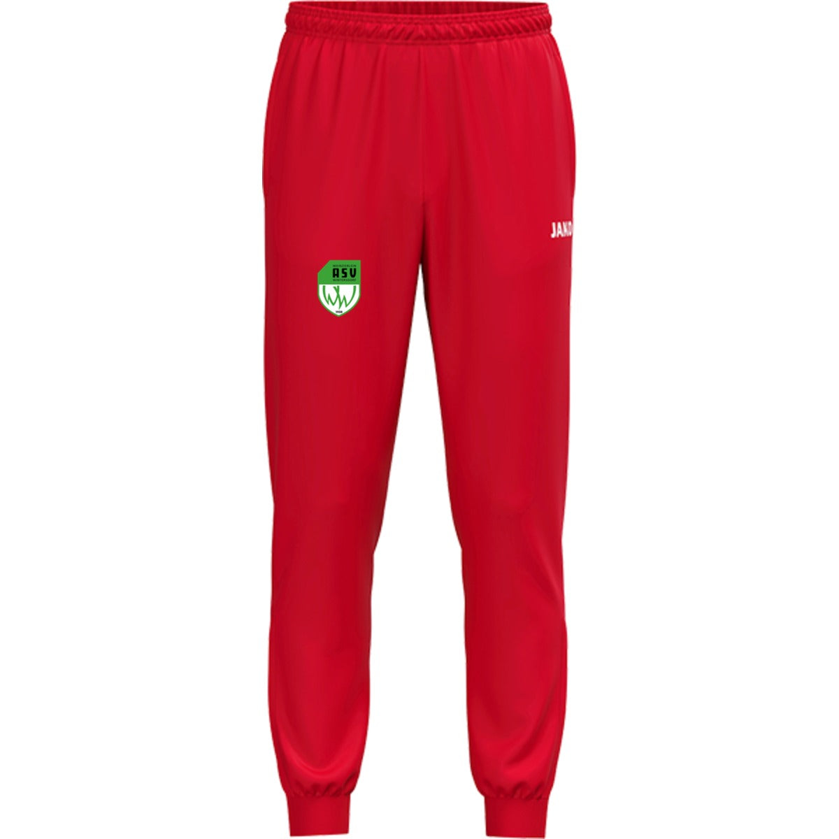 JAKO Kinder Polyesterhose One 9200K – ASV-Wappen am Bein Rot Vorderseite