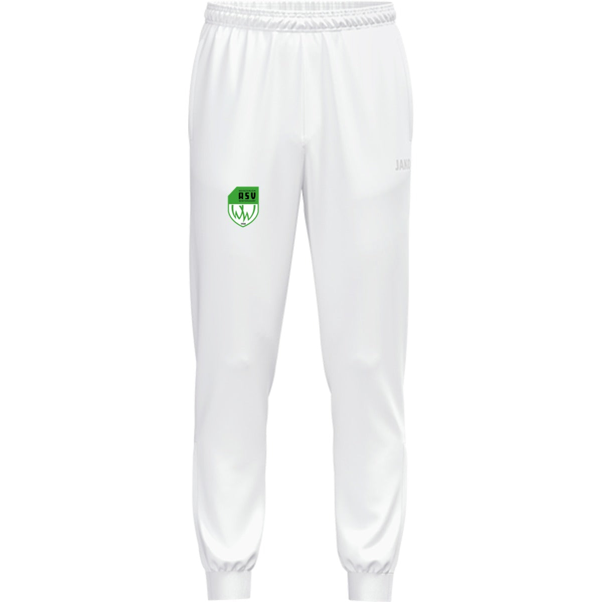 JAKO Kinder Polyesterhose One 9200K – ASV-Wappen am Bein Weiß Vorderseite