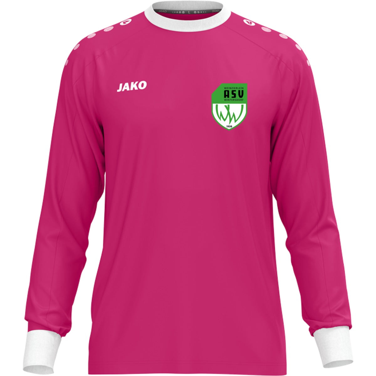 JAKO Torwart Trikot One für Kinder 8900K – ASV-Wappen herzseitig deep pink Vorderseite
