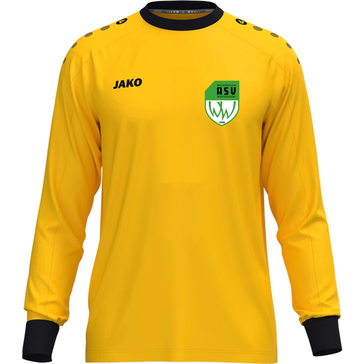 JAKO Torwart Trikot One für Kinder 8900K – ASV-Wappen herzseitig Gelb Vorderseite