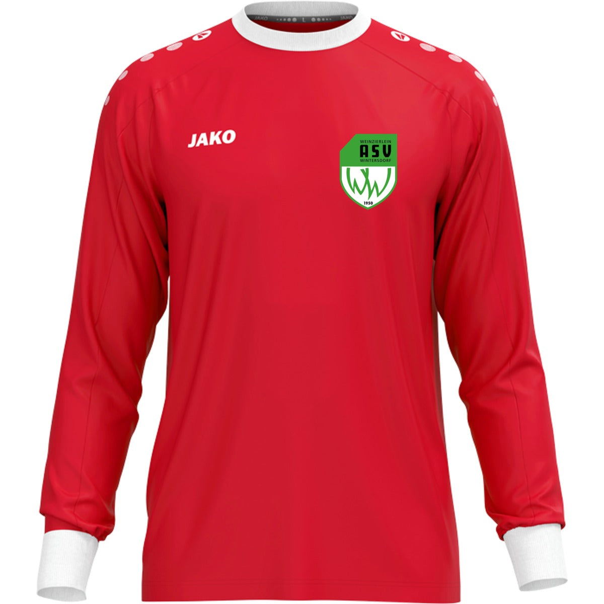 JAKO Torwart Trikot One für Kinder 8900K – ASV-Wappen herzseitig Rot Vorderseite