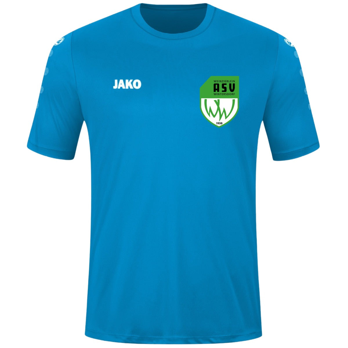 JAKO Kinder Trikot Team Kurzarm 4233K – ASV-Wappen herzseitig Jako Blau Vorderseite