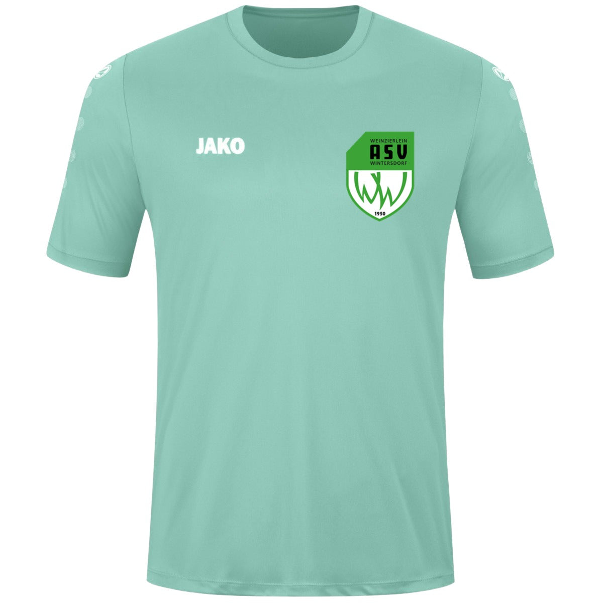 JAKO Kinder Trikot Team Kurzarm 4233K – ASV-Wappen herzseitig Minze Vorderseite