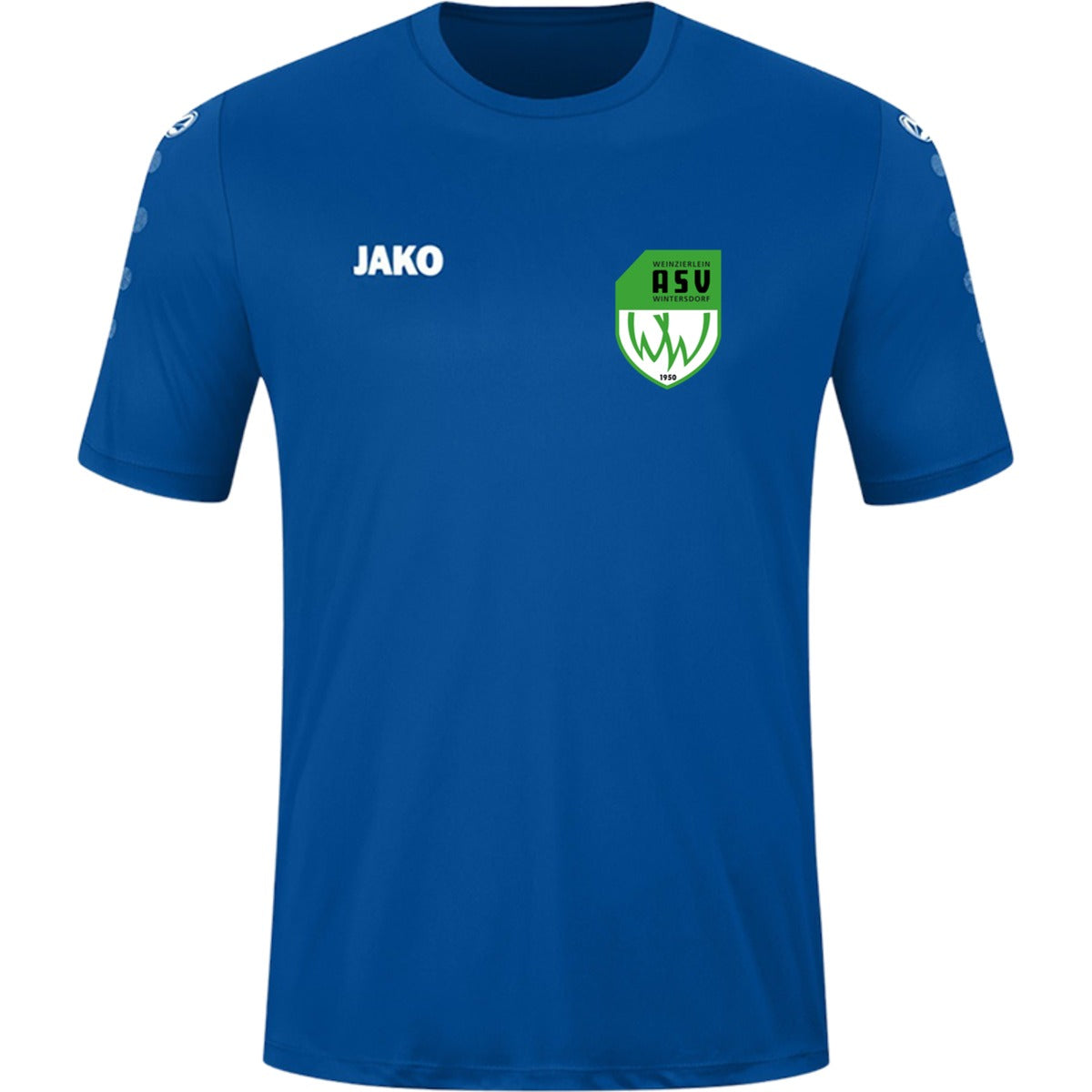JAKO Kinder Trikot Team Kurzarm 4233K – ASV-Wappen herzseitig Sportroyal Vorderseite