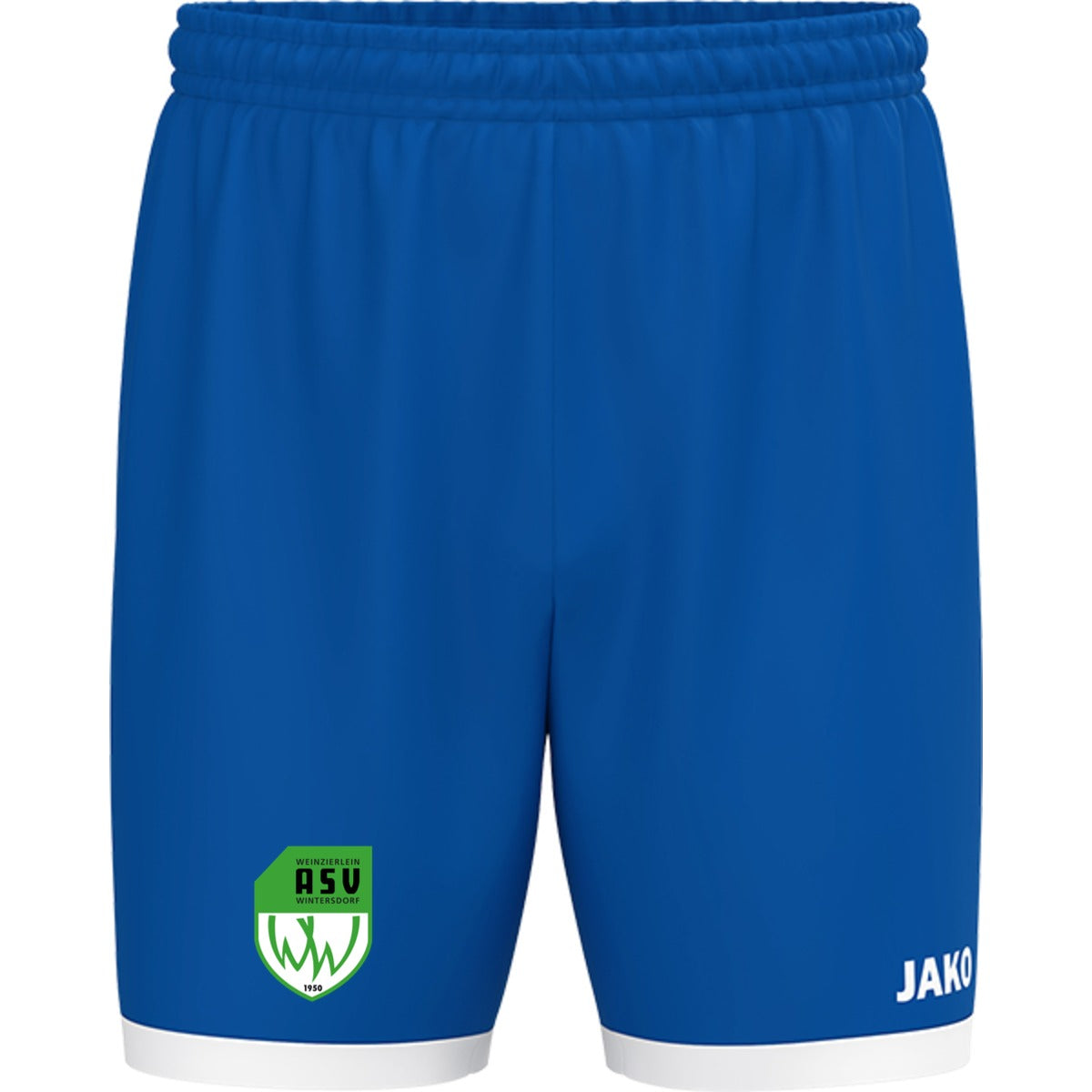 JAKO Kinder Sporthose One Shorts gestalten 4420K – ASV-Wappen am Bein Royal Vorderseite