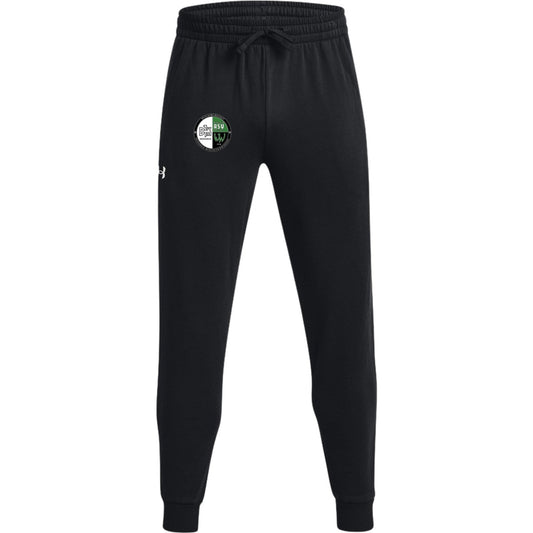 UA Rival Fleece Jogginghose UA010 1379774 – Vereinslogo am Bein Black Vorderseite