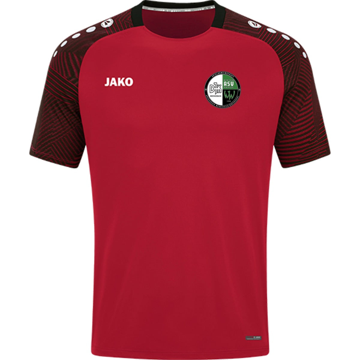 6122M-Herren – Vereinslogo herzseitig Rot/Schwarz Vorderseite