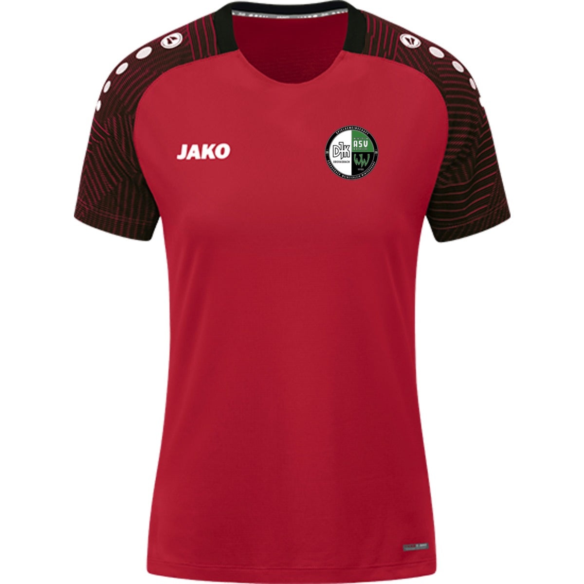 6122W-Damen – Vereinslogo herzseitig Rot/Schwarz Vorderseite