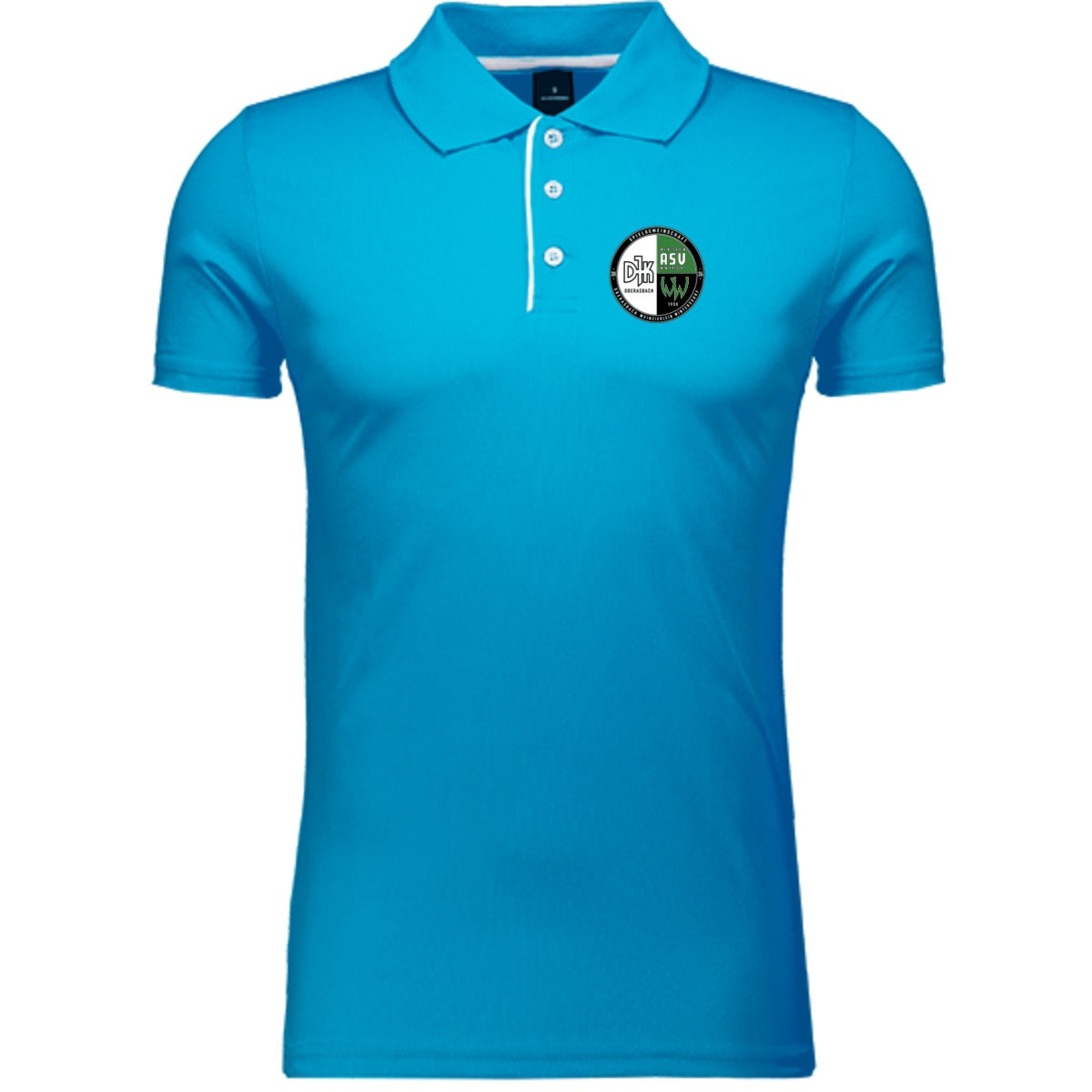 L542-Herren-Polo – Vereinslogo herzseitig Aqua Vorderseite