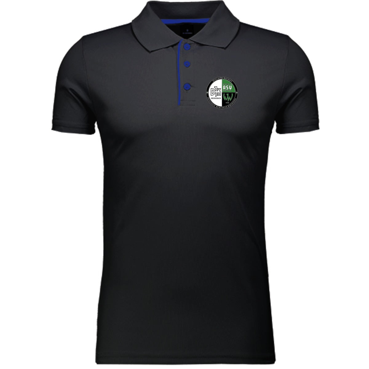 L542-Herren-Polo – Vereinslogo herzseitig Black Vorderseite