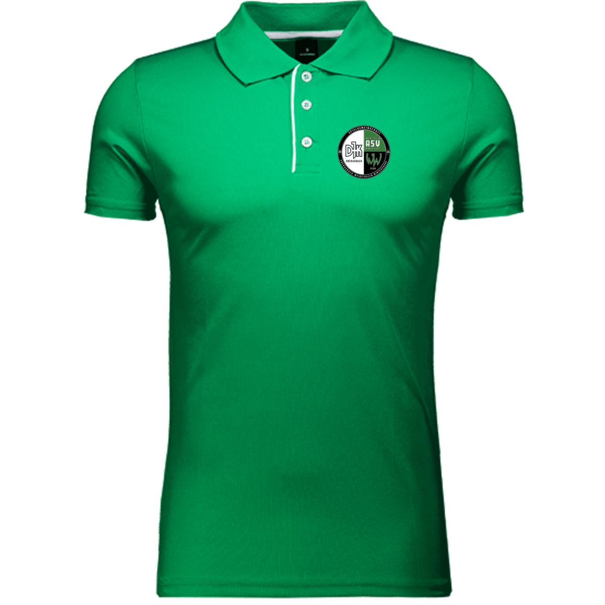 L542-Herren-Polo – Vereinslogo herzseitig Kelly Green Vorderseite