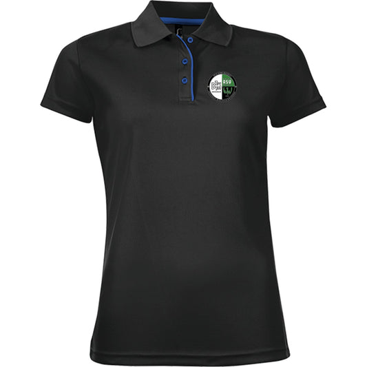 L544-Damen-Polo – Vereinslogo herzseitig Black Vorderseite
